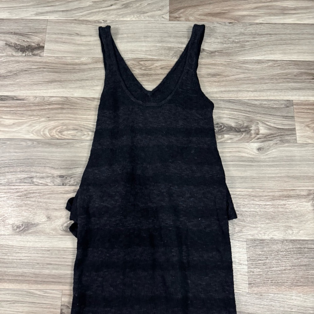 Free People Beach Hamptons Black Knit Maxi Dress Size Extra Small - Picture 7 of 8
